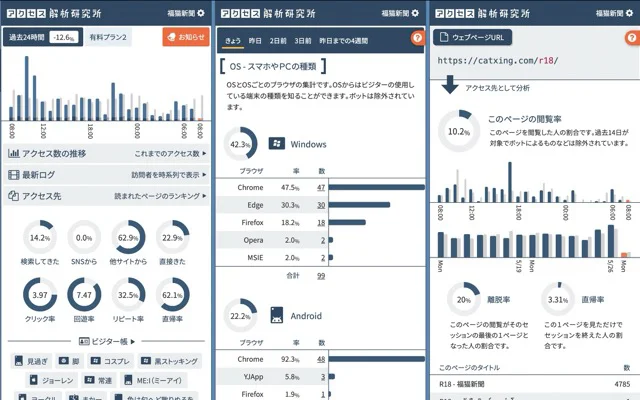 アクセス解析研究所のデモ画面